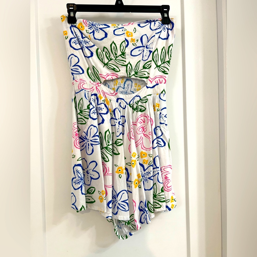 Valija flowery strapless romper S